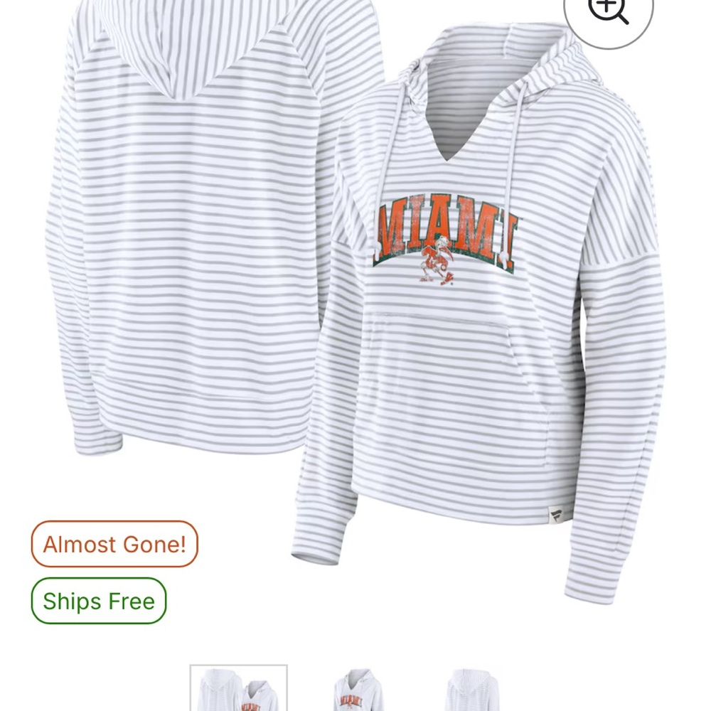 Fanatics Gray and White Striped Hoodie